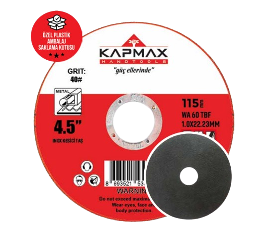 KAPMAX İNOX KESİCİ TAŞ 115x1.0x22 MM
